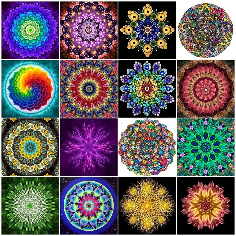 

Цветные краски от Набор цифр Mandala, Наборы для творчества на холсте с рамкой, ручная работа, картина маслом, рисование, Раскрашивание по номер...