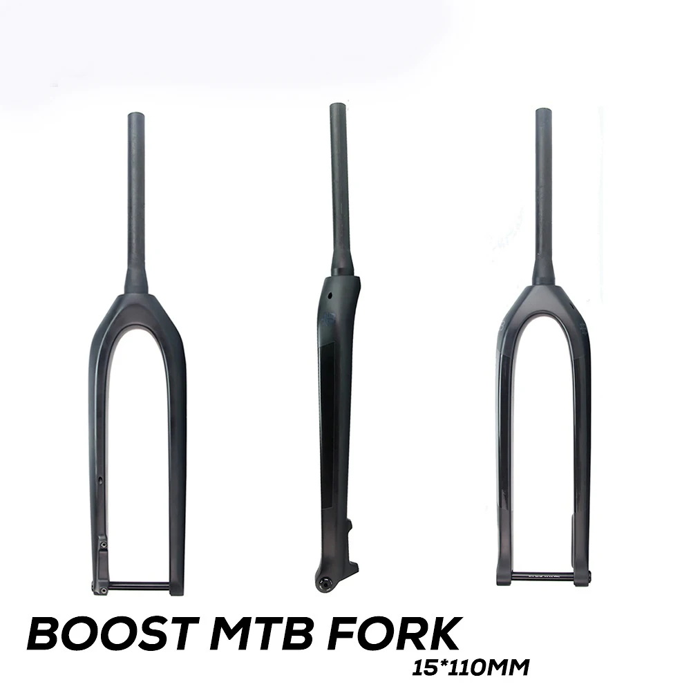 

27.5/29er Thru Axle 15x110mm Boost Carbon Mountain Bicycle Fork 1-1/8"-1-1/2" MTB Rigid Fork Mountain Bike Parts