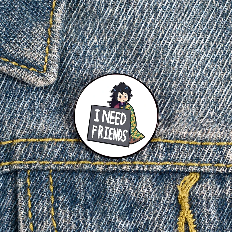 

Fashion Fight against loneliness Printed Pin Brooches Shirt Lapel tote Bag backpacks Badge Cartoon gift brooches pins gifts