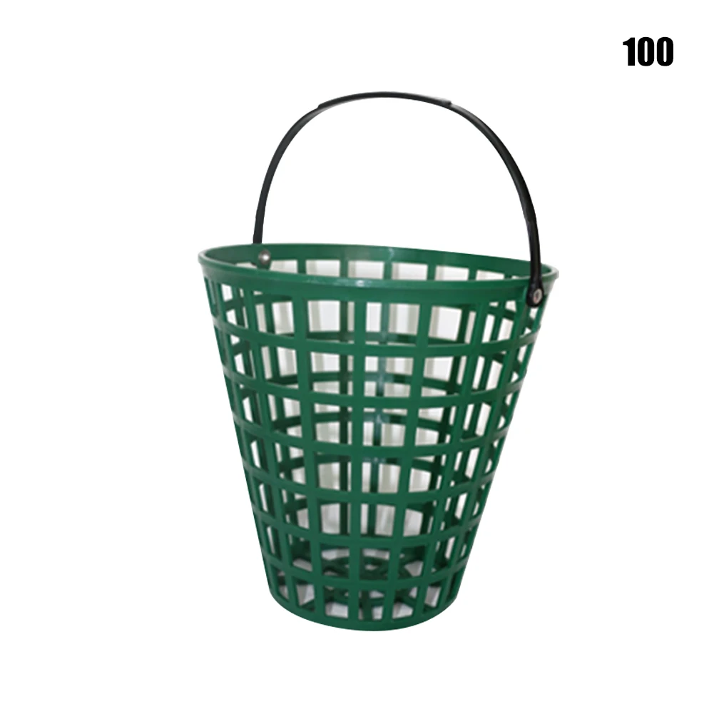 

Stackable Portable Practical Outdoor Home Golf Ball Basket Space Saving Clubs Carrying Storage Container With Handle Green Nylon