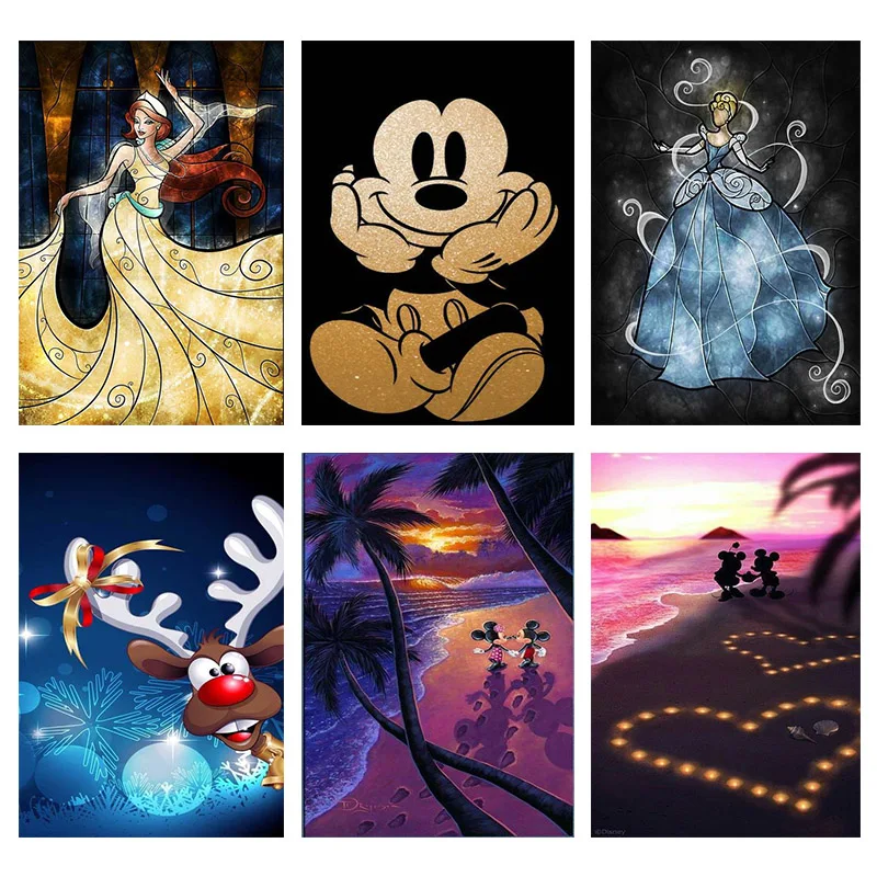 

Disney 5D Diamond Painting Mickey Mouse Princess Coco Cartoon Art 5D Hobby Embroidery Children Mosaic Home Decoration Gift Ll594