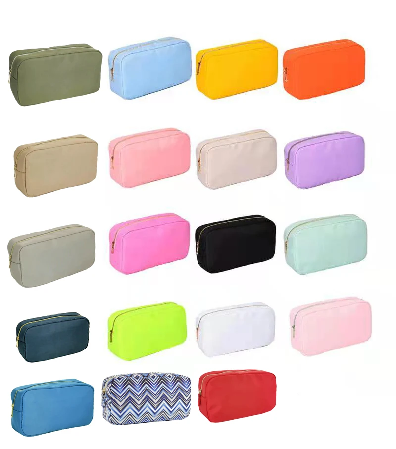 Waterproof Nylon Durable Toiletry Bag Cosmetic Bag Solid Color Female Makeup Bag Travel Toiletry Beauty Makeup Bag Organizer