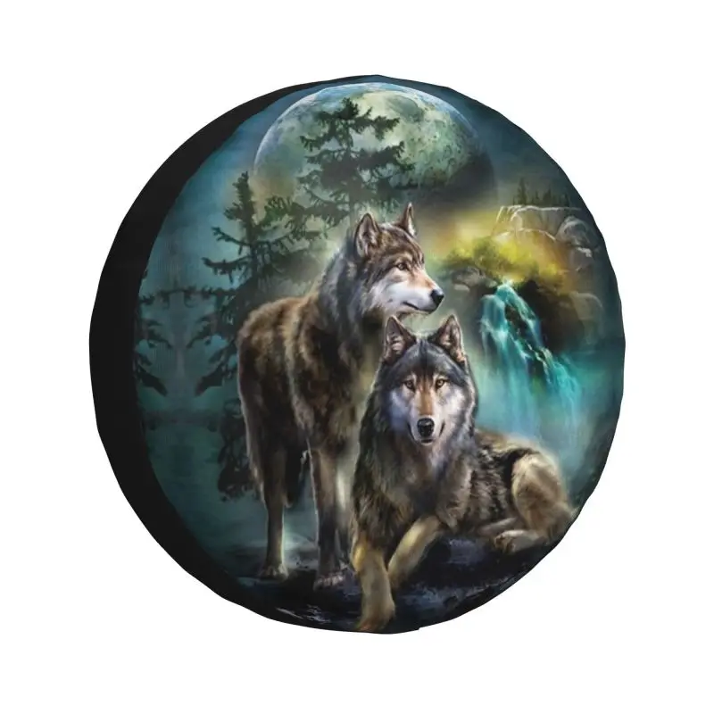 Чехол на запасное колесо с изображением волка на заказ для Jeep Pajero 4WD, защита для шин прицепа 14 дюймов, 15 дюймов, 16 дюймов, 17 дюймов