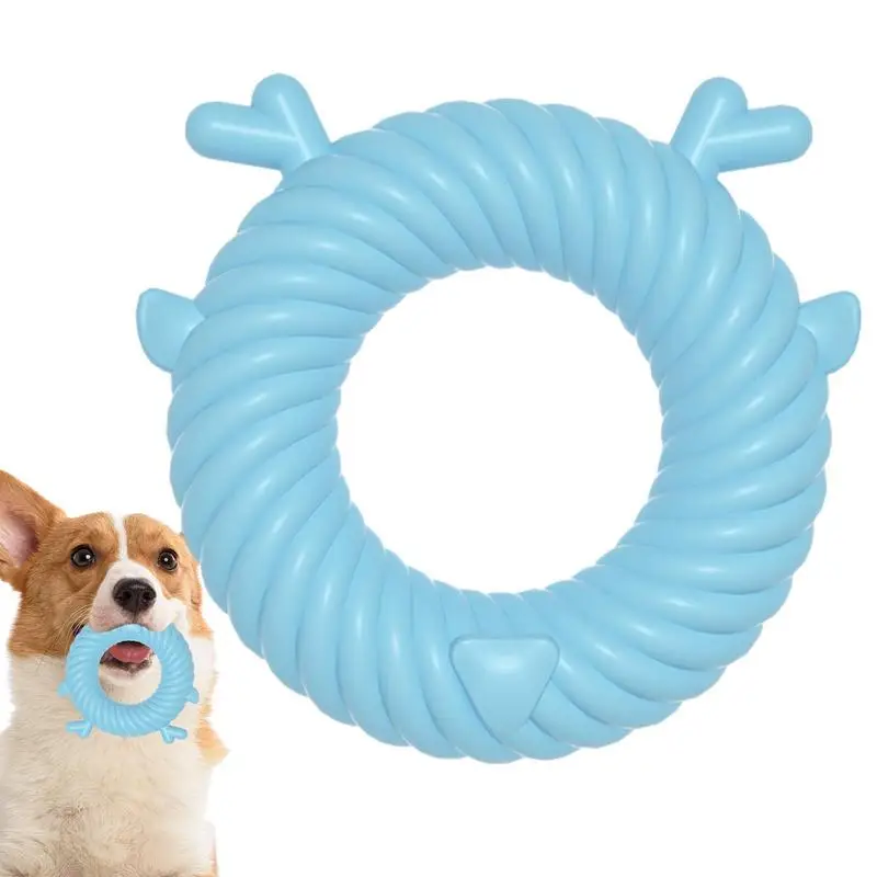 

Dog Chew Toys For Puppies Teething Deer-Shaped Circle Chewing Stick Dog Toys Multifunctional Teeth Cleaning And Gum Massage