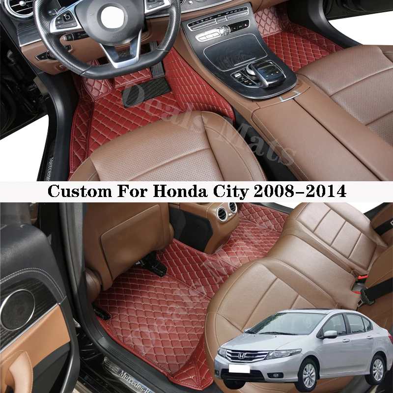 Автомобильные коврики для Honda City 2008-2014 кожаные водонепроницаемые всех сезонов