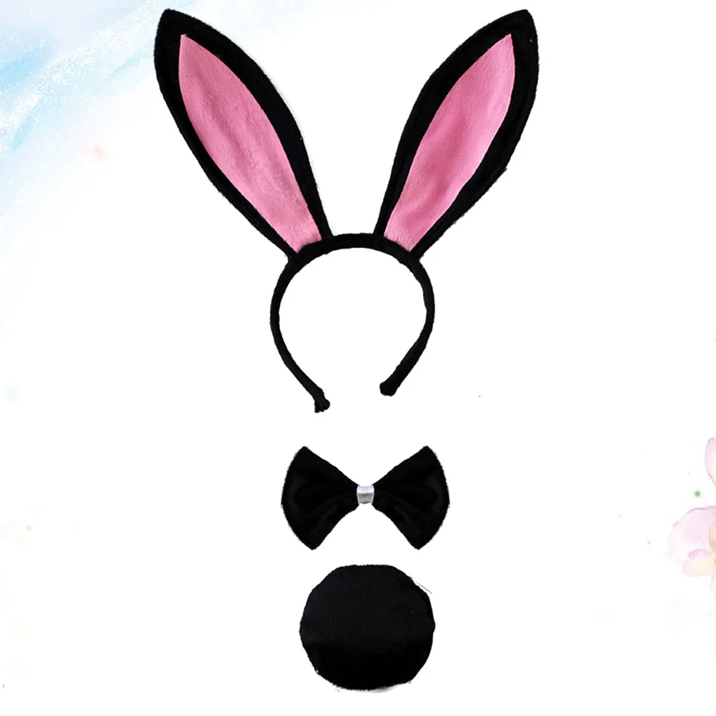 

3pcs in 1 Set Rabbit Set Hair Accessory Headband Costume Props Tail Tie for Masquerade