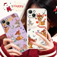 disney fawn bambi cute phone case for apple iphone 13 12 mini 11 xs pro max x xr 8 7 6 plus se 2020 liquid rope cover