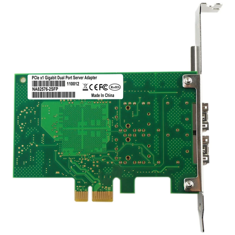 

Network Card NIC, With 82576EB/GB Chip, Dual SFP PCI-Ex1, Ethernet Server Converged Network Adapter NA82576-2SFP