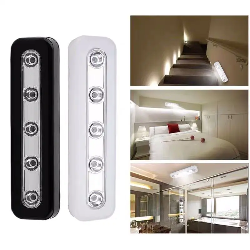 

Touch Sensor 5 LED Night Light For Children Night Lamp For Kitchen Home Bedroom Cabinet Wardrobe Lamp Staircase Backlight 6Pack