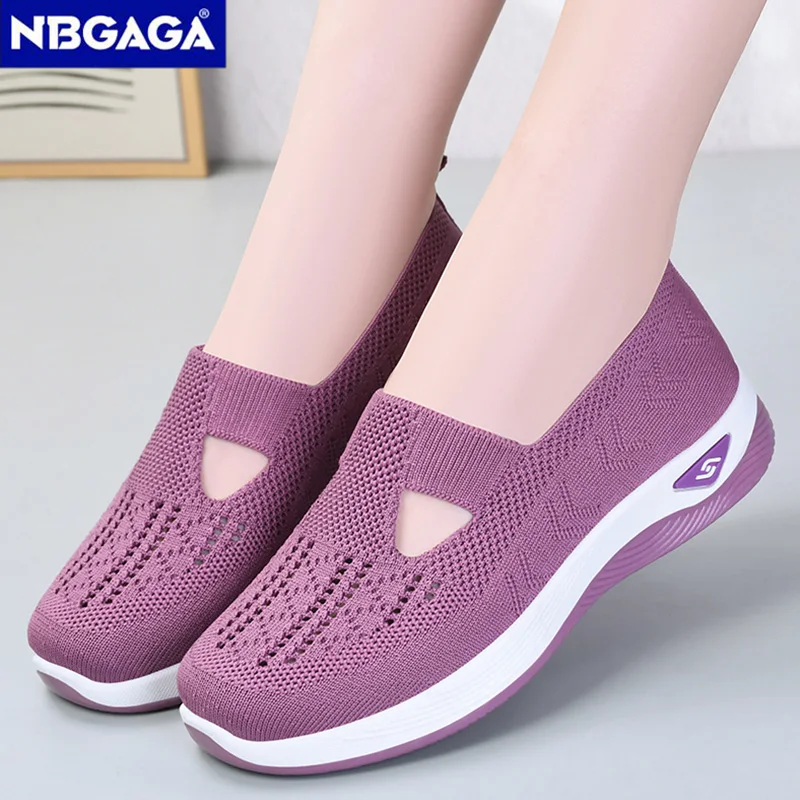Женские Слипоны С Дышащей Сеткой Кроссовки Для Фитнеса Нескользящая Плоская