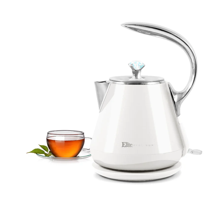 Elite Platinum EKT-1203W 1.2L Cool-Touch Stainless Steel Electric Kettle - White