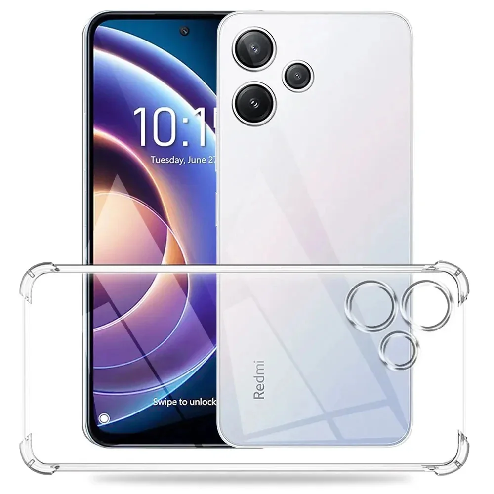 Противоударный силиконовый мягкий чехол для Xiaomi Redmi 12C 13C Note 13 12 Pro Plus 12S прозрачный