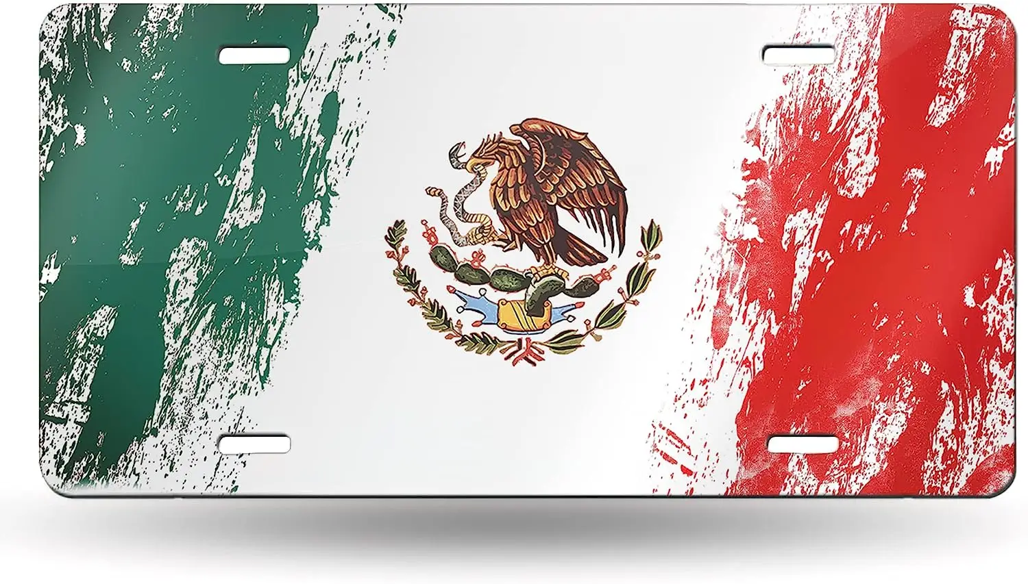 

License Plate Mexico Flag Eagle Decorative Car Front Metal Car Plate License Plates Tag Aluminum License Plate for Men Women