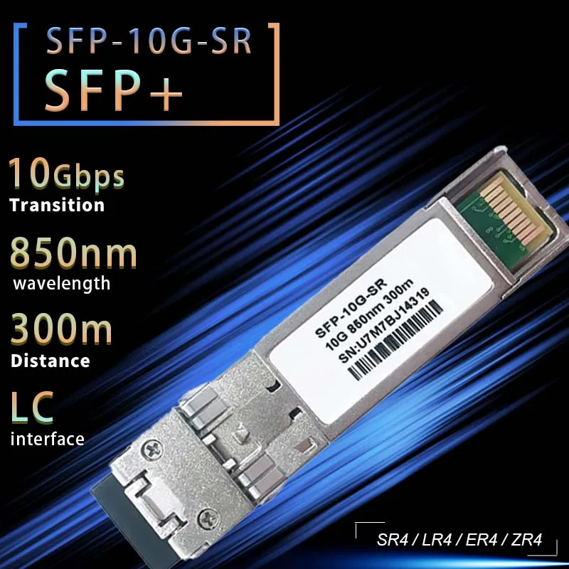 

Оптический модуль SFP 10Gbase-SR, 850 нм, 300 м, DOM, многомодовый, дуплексный, LC, трансивер, совместимый с Cisco, Mikrotik,Netgear