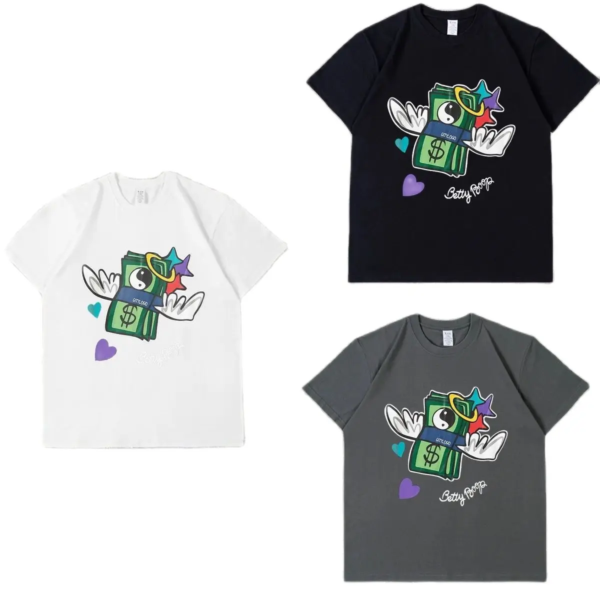 

Women's casual pattern short sleeve spring and autumn solid color round neck T-shirt women's street