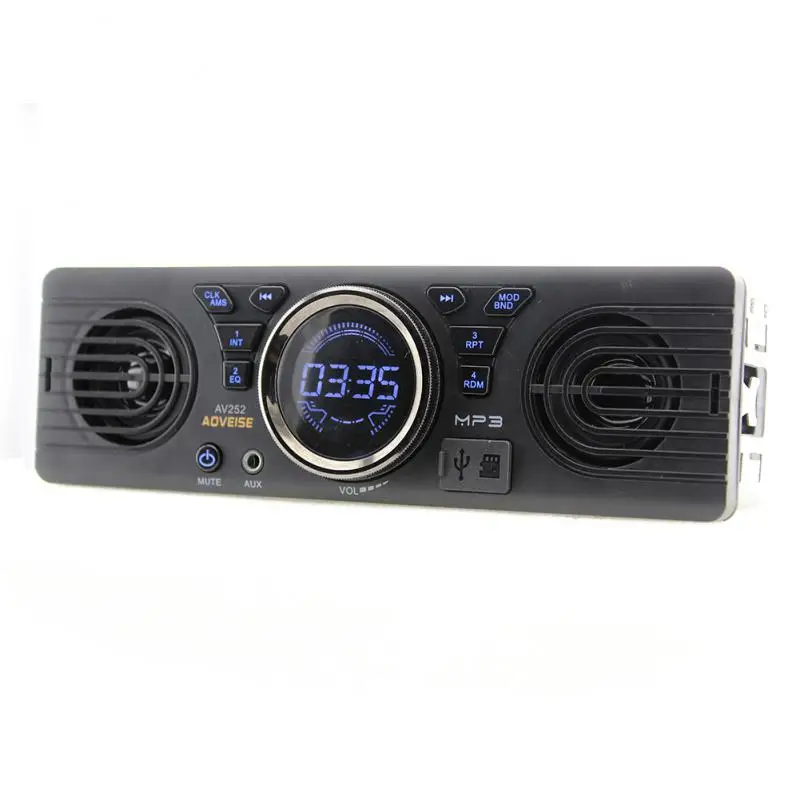 

Car Radio MP3 Audio Player AV252 1 Din Bluetooth Hands-free Stereo FM Builtin 2 Speakers Supports USB SD AUX Playback