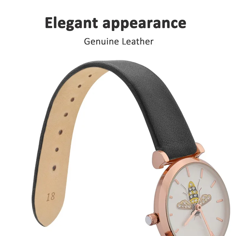 WOCCI Quality Genuine Leather Watch Band Ladies 8mm 10mm 12mm 14mm 16mm 18mm 20mm Watchbands For Women Bracelet Strap Accessorie