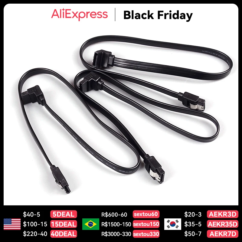 Кабель SATA 3,0 3 шт./компл. 40 см, SATA 3,0 III SATA3 6 ГБ/сек., Дата-кабель, Прямой шнур, Кабель SAS, двухканальный кабель для передачи данных на жестком диске