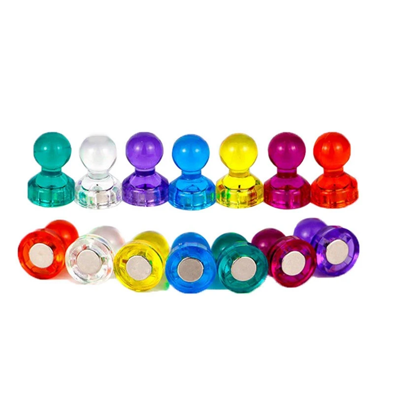 

14 Pieces Of Refrigerator Thumbtacks, Pins, DIY Office Whiteboard Fixed Color Magnetic Nails