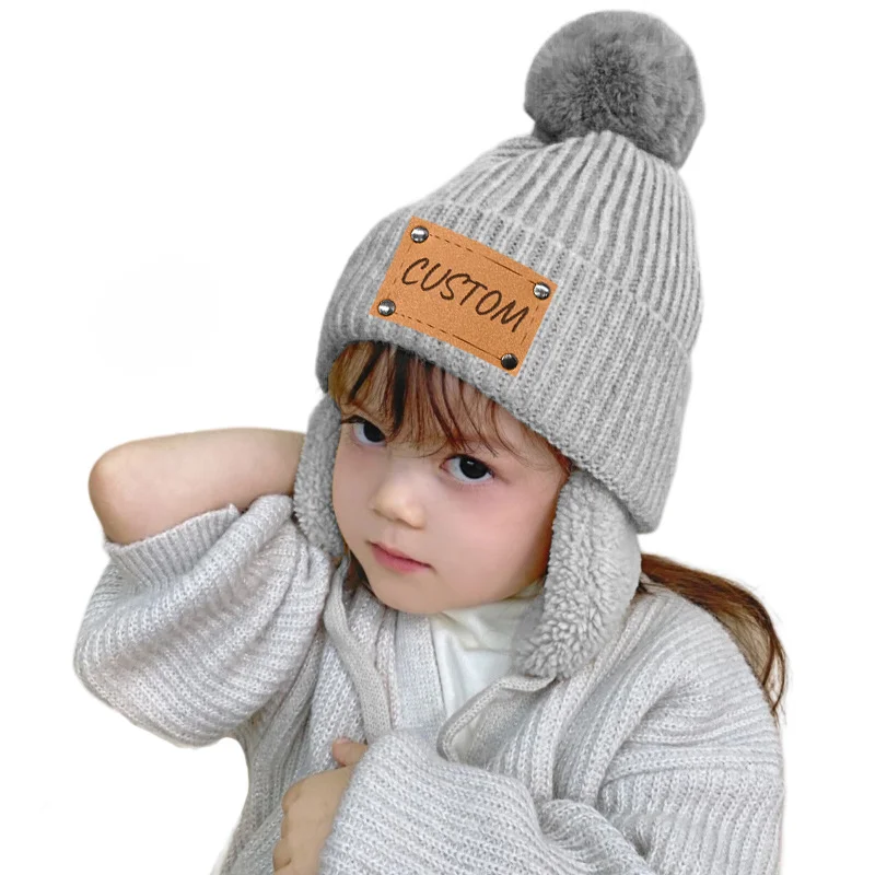 

Индивидуальное имя с подкладкой для младенца Детская облегающая шапочка с медведем для младенцев зимняя детская шапочка для девочек и мальчиков