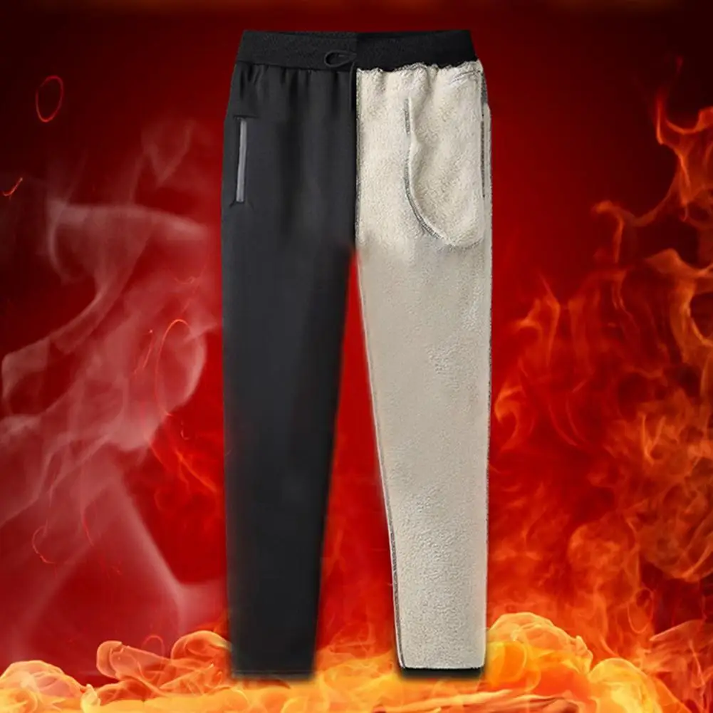 

Plush Lining Male Relaxed Fit Hood Sweatshirt Sweatpants Streetwear