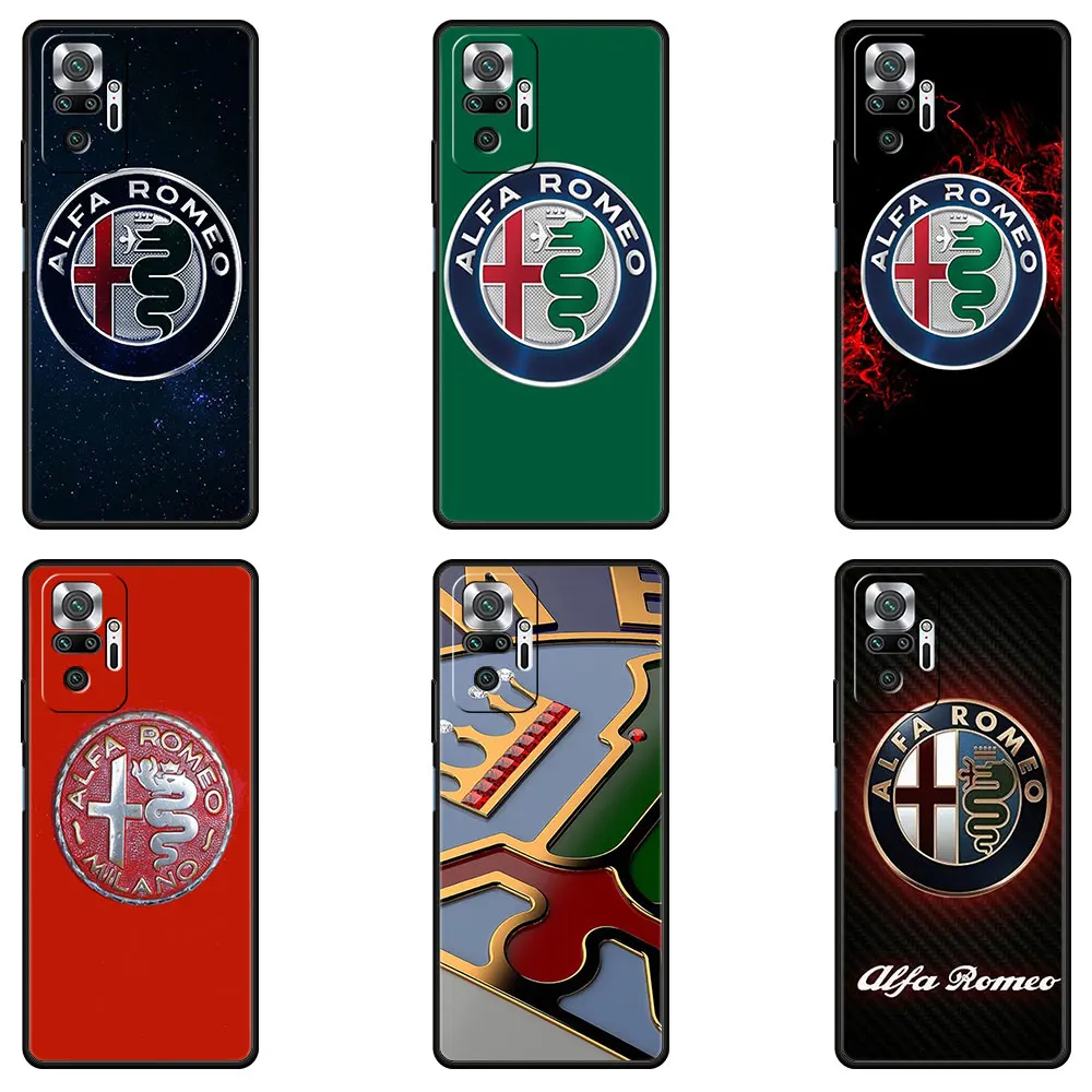 

for Xiaomi redmi note 11 10 9 pro 11T 11pro plus Case 9 9C 9A 8 K40 Funda Note 8pro 7 9S 9T Cover Luxury Sport Car Alfa Romeo