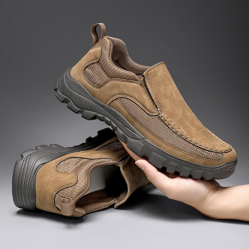

2023New Men's Suede Soft Sole Business Leather Shoes Comfortable One Step Anti slip Breathable Sports Shoes