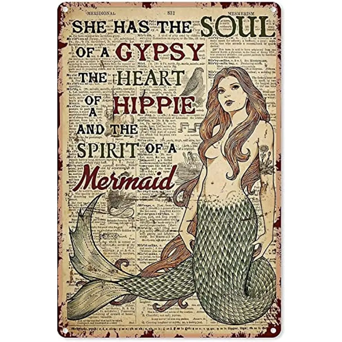 

New Bathtub Mermaid Metal Tin Sign,Spirit of Mermaid Iron Painting Plaque Decor Pub Man Cave Bathroom Parlor Posters Cafe Store