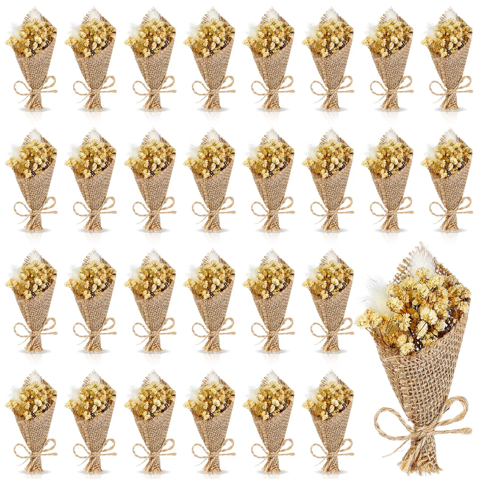 

Natural Mini Gypsophila Bouquets Lagurus Dried Embossing Flower Plant Stem Bunch for DIY Crafts Wedding Photo Props Party Decor