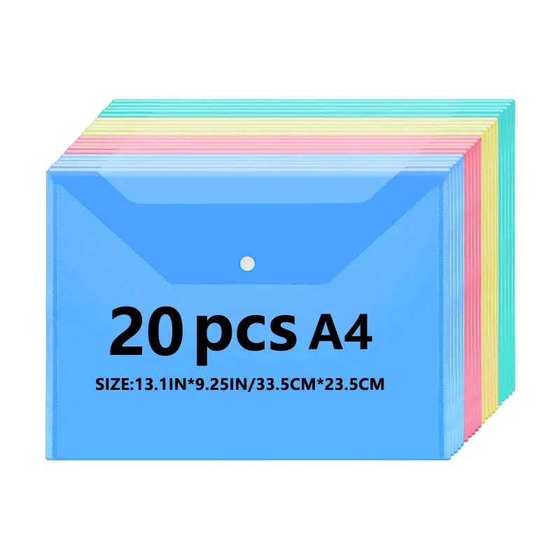 Утолщенная сумка для файлов формата А4 прозрачная пластиковая застежка-защелка