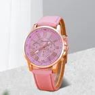 Модные Розовые двухслойные простые часы унисекс с ремешком, кварцевые часы, роскошный светильник для деловых женщин