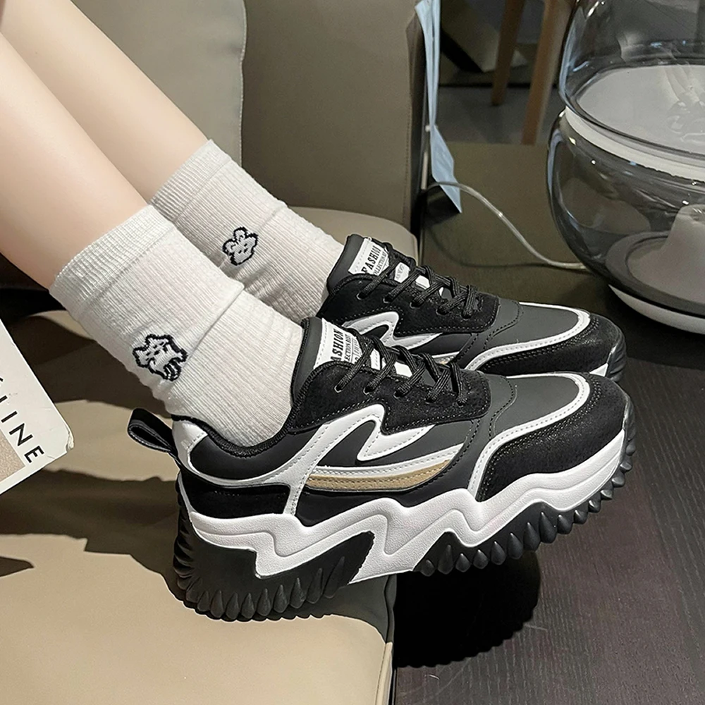 

Leather women daddy shoes increase 2023 spring thick bottoming spring soft bottoming sports casual women's shoes 2023 women