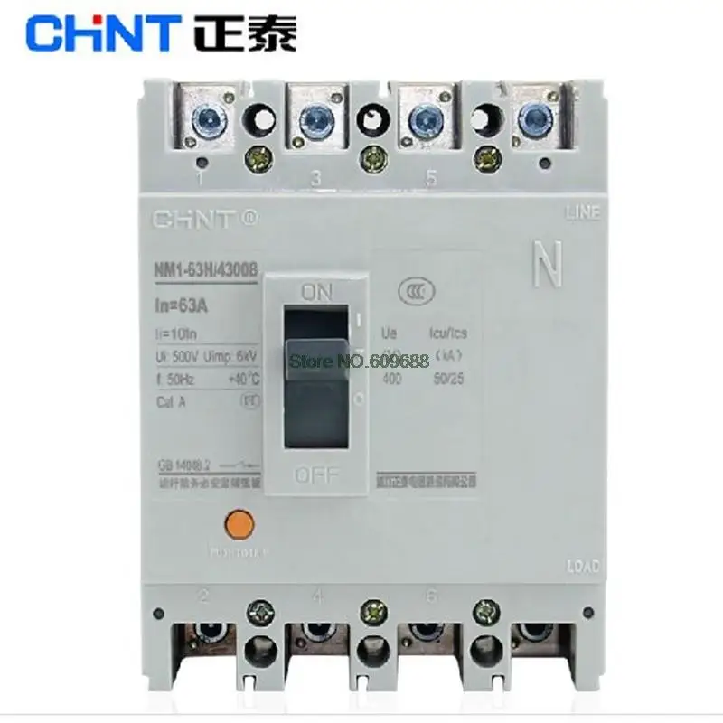 Оригинальный CHNT CHINT NM1-63H/4300 4P 63A MCCB автоматический выключатель в литом корпусе
