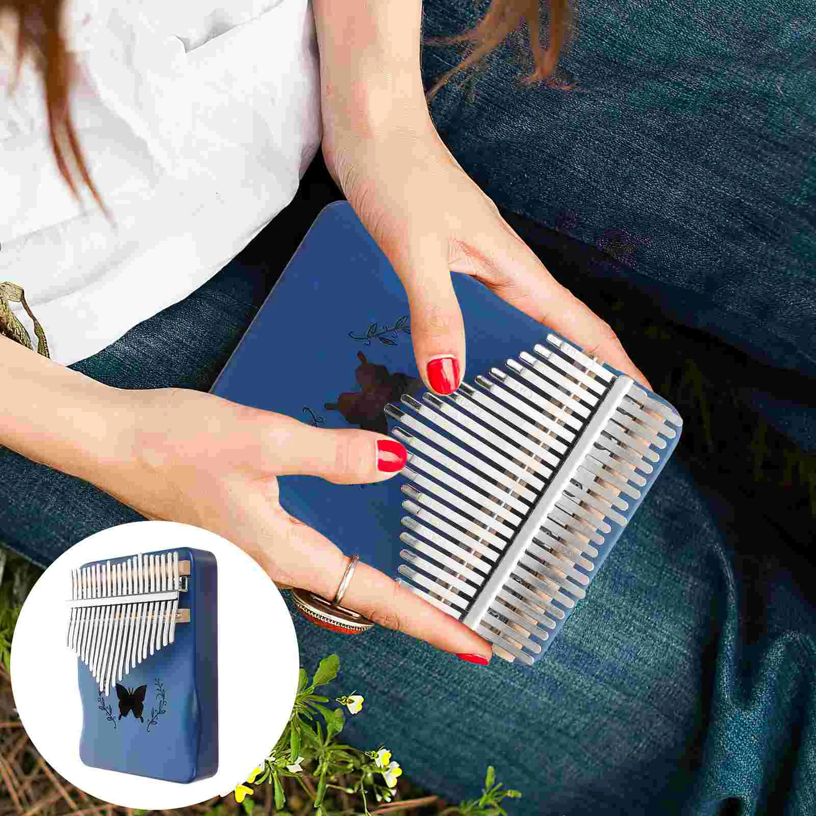 

21 Tone Thumb Piano Child Finger Keys Mbira Tones Adult Portable Kalimba Music Toys Musical instruments Pine 64