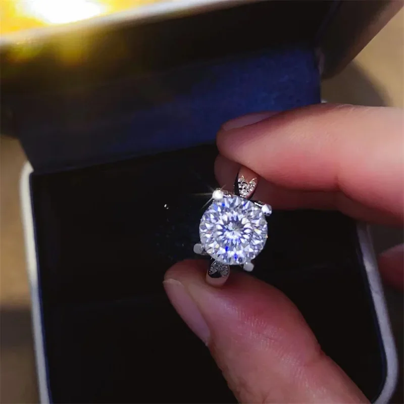 Кольца с муассанитом и бриллиантами 1-3 карата 100 граненая огранка для женщин