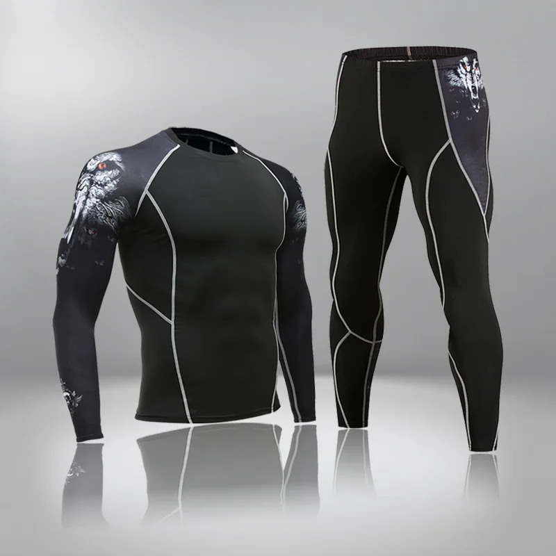 

Running Compression Sport Basketball Tights Clothes Quick Dry Men's Thermal Underwear Sets Gym Fitness Jogging Sportswear