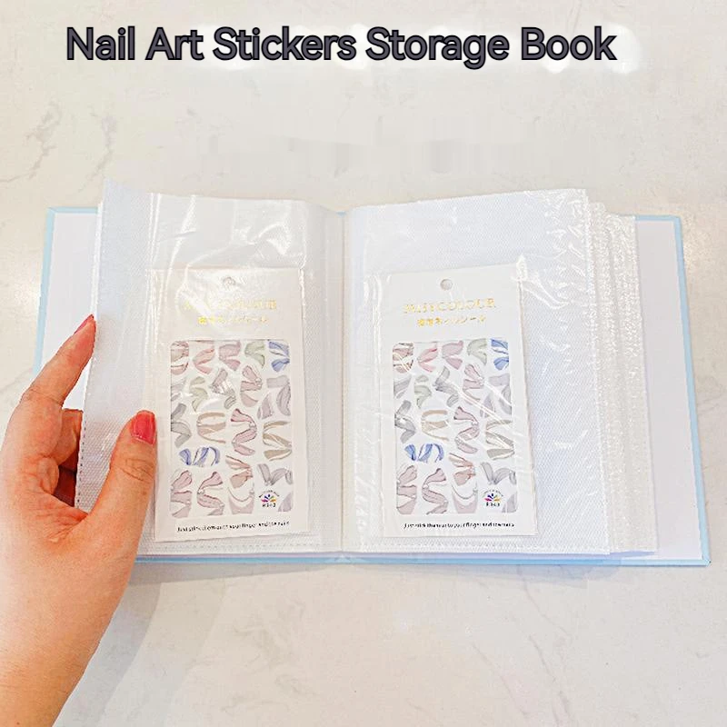

100 Slots Collecting Nail Stickers Storage Book Large Capacity Empty Album Card Decals Display Manicure Notebook