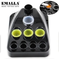 emalla black tattoo ink cup holder disposable plastic pigment holder stand for makeup art tattoo machine tattoo accessories