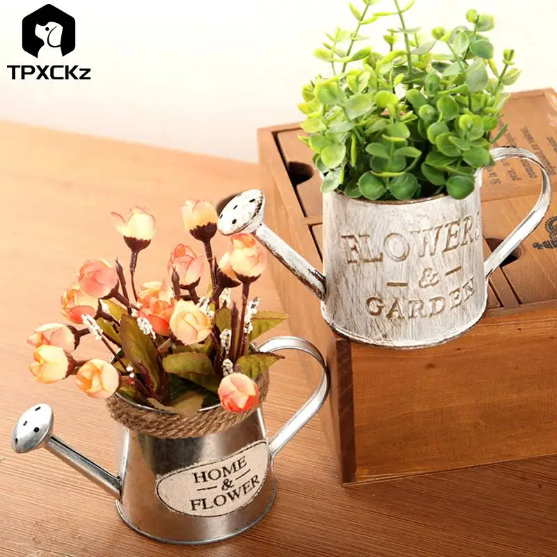 

1pcs High Quality Vintage Flower Pot Succulent Planter Metal Plant Bucket Vertical Home Garden Chic Decorative