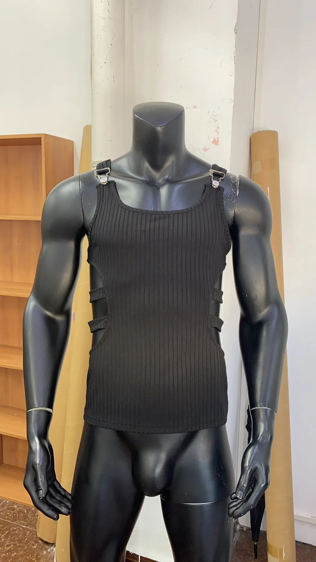 Ажурный однотонный эластичный облегающий Топ phechion уличный спортивный жилет