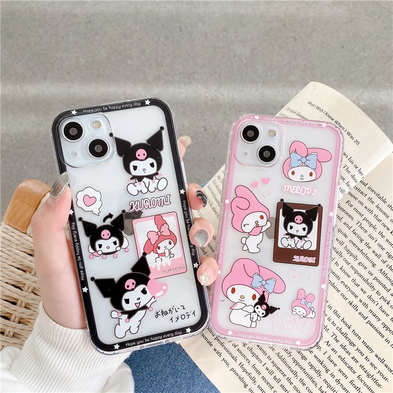 

BANDAI Kuromi Melody Cartoon Phone Case For IPhone 11 12 7 8P X XR XS XS MAX 11 12 pro 13 Pro max 13 Pro Max Soft Shell
