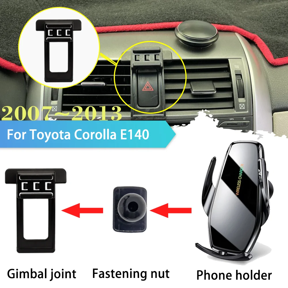

30W Car Mobile Phone Holder for Toyota Corolla E140 E150 2007~2013 GPS Clip Support Wireless Charging Sticker Accessorie Samsung