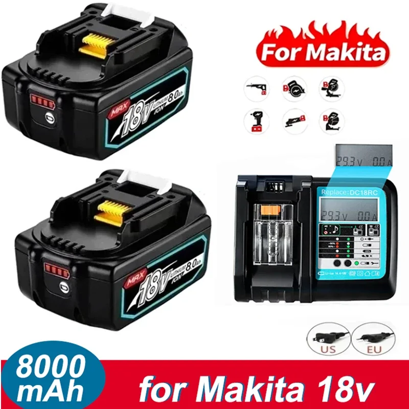 Литиевая аккумуляторная батарея BL1860 18 В 8000 мАч для батареи Makita