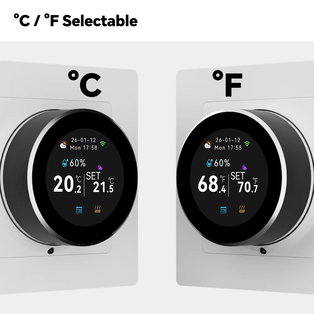 Умный термостат RKHK Tuya Smart Knob для электрическоговодяного и газового отопления, Wi-Fi контроллер температуры с поддержкой Alexa и Google (art.: 3920daa2bae98) - 3920daa2bae98