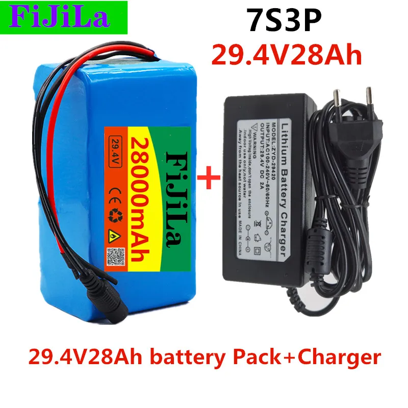 

NEW 7s3p 24V 28Ah 18650 Battery Li-ion Battery Pack 29.4V 28000mAh Electric Bicycle Moped /Li-ion Battery Pack with BMS+ Charger