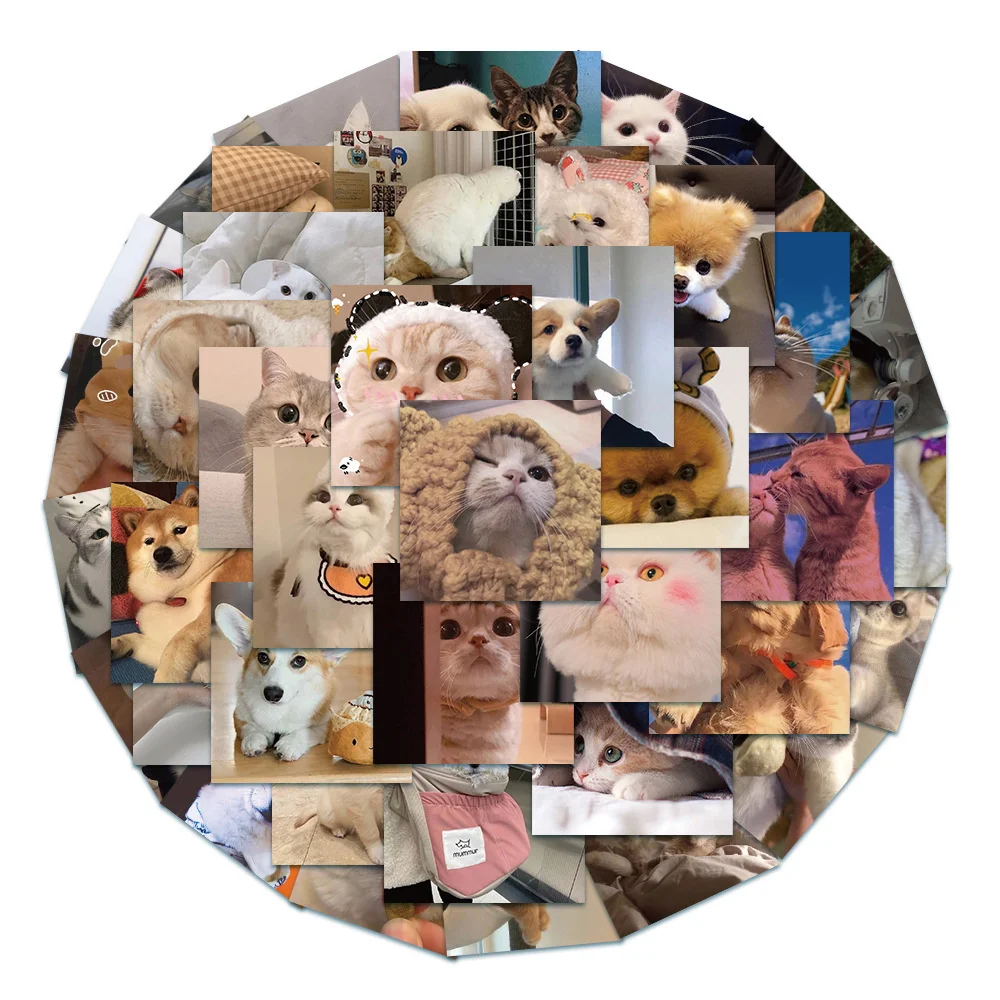 

10/30/50PCS Cute Pet Cat and Dog Kawaii Sticker for Luggage Laptop IPad Gift Journal Guitar Mug Waterproof Sticker Wholesale