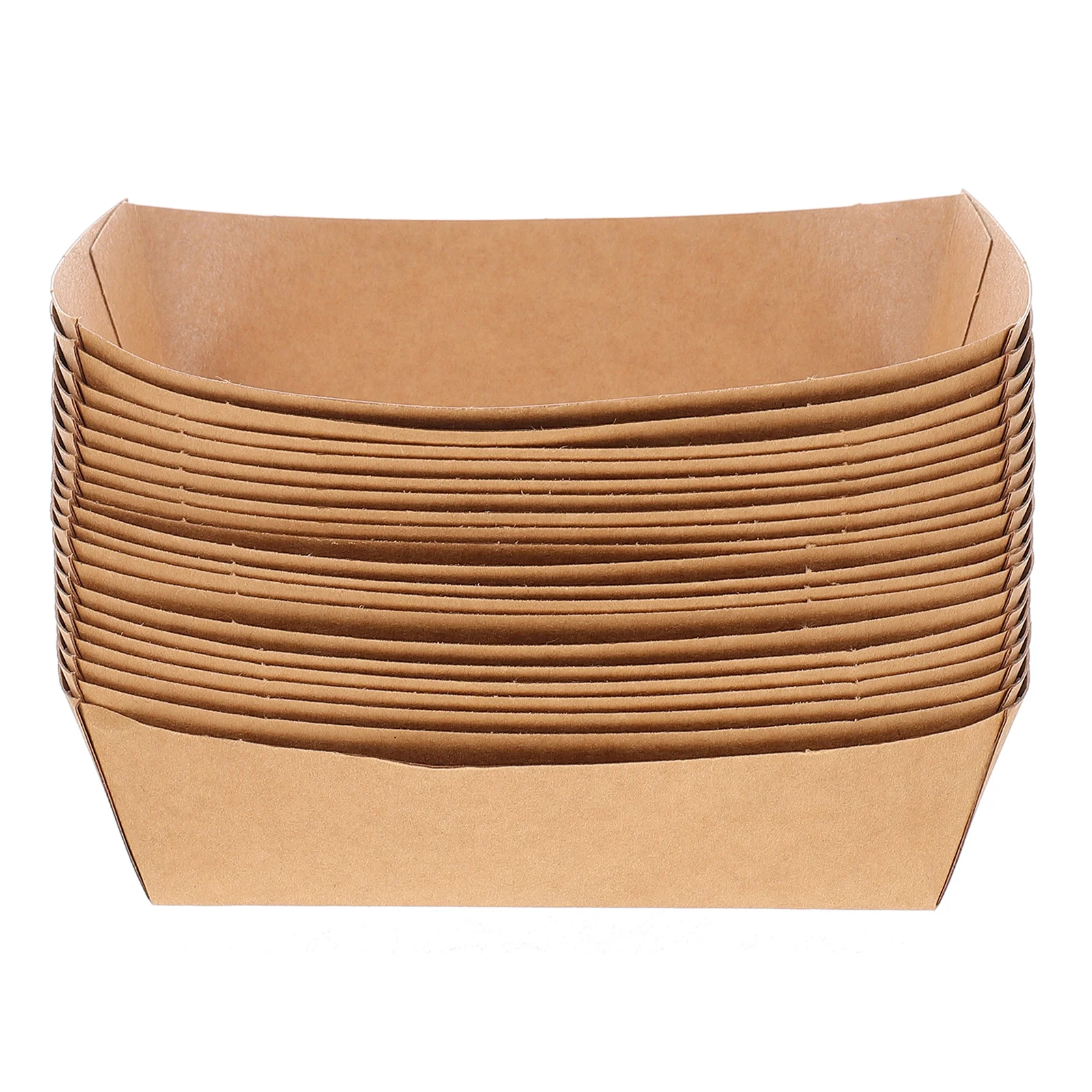 

Disposable Brown Paperboard Serving Baskets Food Tray Mini Hot Dogs Oil Proof Snack Container