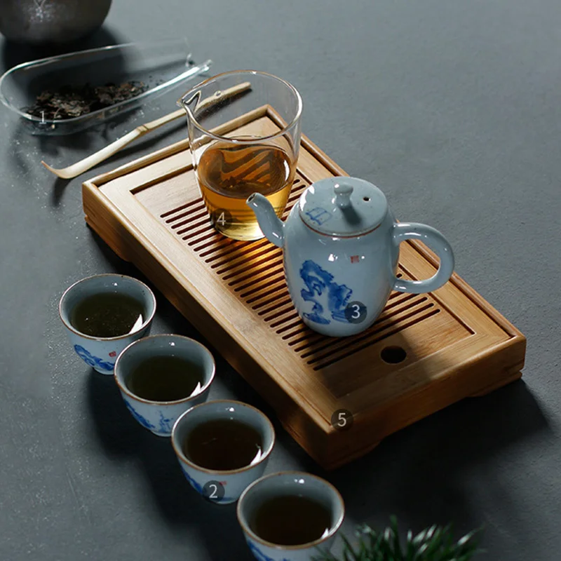 

2pcs/set Retro Natural Bamboo Tea Cup Base Water Storage Base Stand Artical Decor Pedestal Crafts Teapot Base