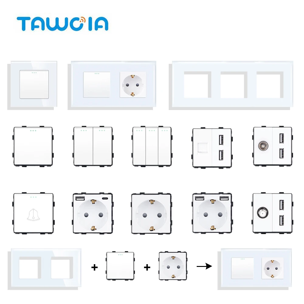 Выключатели для всего дома TAWOIA по индивидуальному заказу 64 шт.