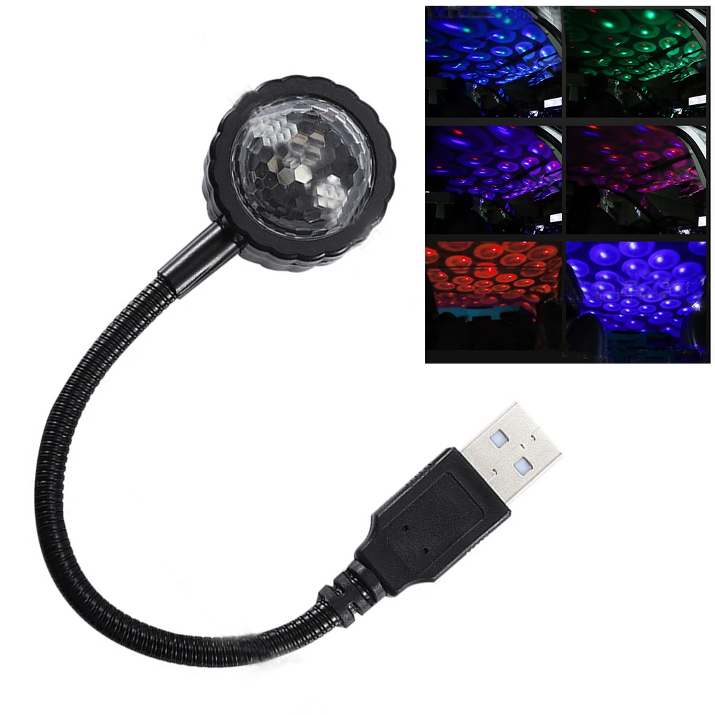 

RGB дневное украшение автомобиля, атмосферные огни для ночного вождения, цветной светодиодный ритмичный свет, волшебный шар, лампа
